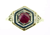 14k White Gold Art Deco .60ct Genuine Natural Ruby Filigree Ring Size 5 (#J1876)