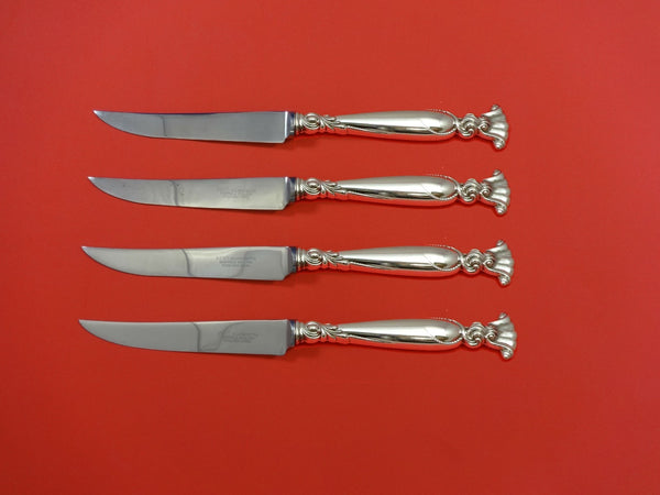 Romance of the Sea Wallace Sterling Silver Steak Knife Set 4pc WS Custom 8 3/8"