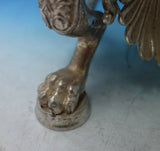 India Silverplate Candelabra 5-Light w/ Shade Lion Feet Heavy 24" x 15" (#5529)