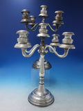Italian Sterling Silver Candelabra Pair 5-Light #3287 c.1920 59.6 ozt. (#5464)