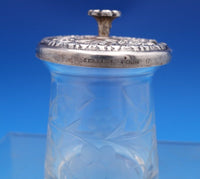 Repousse by Kirk Jam Jar with Cut Crystal and Sterling Silver Lid #17 (#8038)