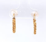 9k Italian .375 Gold Small Woven Hoop Earrings Jewelry (#J6267)