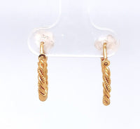 9k Italian .375 Gold Small Woven Hoop Earrings Jewelry (#J6267)
