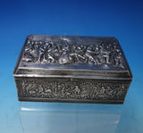 Danish .833 Silver Box with Repoussed Street and Pastoral Scenes (#5375)
