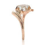 10k Rose Gold Victorian Genuine Natural Aquamarine Ring Size 5 Jewelry (#J6775)