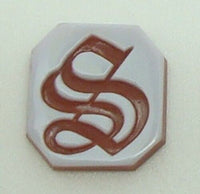 14K Gold Carved Agate Initial Pendant - Various Shapes Personalized New (#J2155)