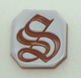14K Gold Carved Agate Initial Pendant - Various Shapes Personalized New (#J2155)