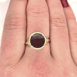 14k Yellow Gold 4.5ct Genuine Natural Rhodolite Garnet Filigree Ring (#J6149)
