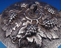 Italian Sterling Silver Fruit Bowl with underplate Barrel of Grapes  (#8372)