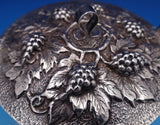 Italian Sterling Silver Fruit Bowl with underplate Barrel of Grapes  (#8372)