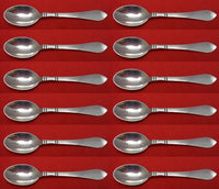 Continental by Georg Jensen Sterling Silver Mocha Spoon #035 Set of 12pcs 3 7/8"