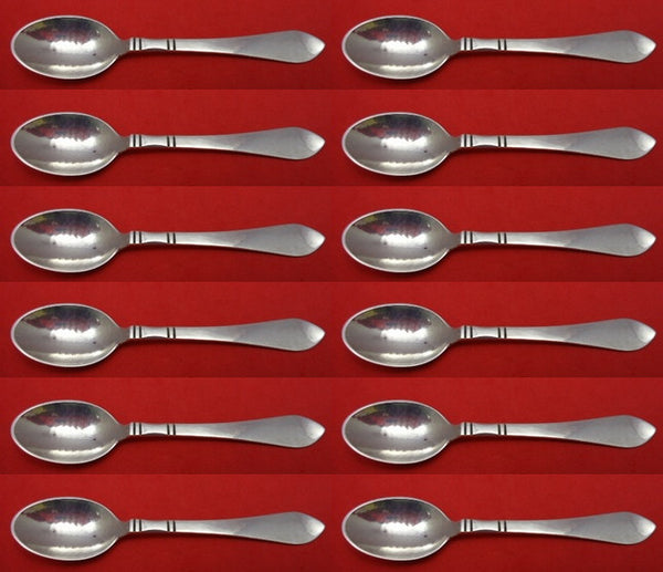 Continental by Georg Jensen Sterling Silver Mocha Spoon #035 Set of 12pcs 3 7/8"