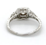 Art Deco 18k White Gold .23ct Genuine Natural Diamond Filigree Ring (#J6750)