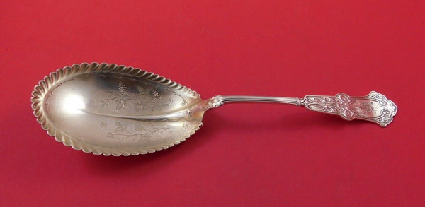 Alhambra by Whiting Sterling Silver Berry Spoon with Roses Grapes Leaves BC 9"
