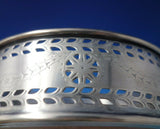 English Silverplate Champagne Coaster Swags of Flowers Wood Base 4 3/4" (#5862)
