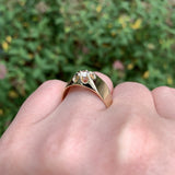 14k Gold Men's Belcher Ring w/ .53ct European Cut Genuine Natural Diamond #J7620