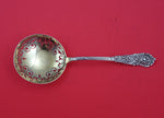 Trajan by Reed and Barton Sterling Silver Pea Spoon Gold-Washed Pierced 8 1/4"