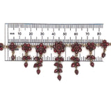 Genuine Natural Bohemian Garnet Necklace with Seven Drops 15" Long (#J6478)