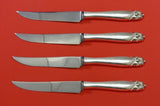 King Christian by Wallace Sterling Silver Steak Knife Set 4pc HHWS  Custom