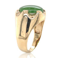 10k Yellow Gold Men's Jade Ring Size 9.5 (#J6918)