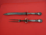 Iris by Durgin-Gorham Sterling Roast Carving Set knife 14 1/2" fork 11 7/8"