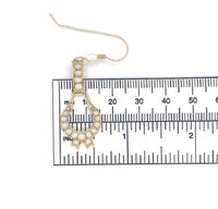 14k Yellow Gold Vintage Seed Pearl Dangle Drop Earrings Jewelry (#J6265)