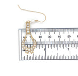 14k Yellow Gold Vintage Seed Pearl Dangle Drop Earrings Jewelry (#J6265)