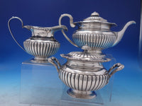 Wong Shing Chinese Export Sterling Silver Tea Set 3pc c.1840-1870 (#6462)