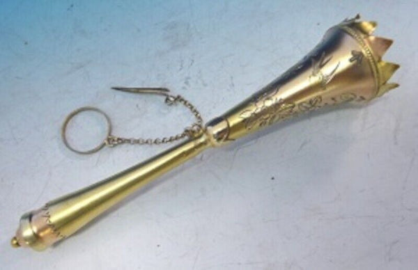 English Sterling Tussie Mussie Posey Posy Holder with Bright-Cut Birds (#J1255)