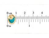 14k Yellow Gold Genuine Natural Kingman Turquoise Stud Earrings 4.77cttw #J6704