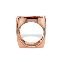 14k Rose Gold Custom Black Jade and Diamond Ring by Harry Roa Size 7.5 (#J7310)