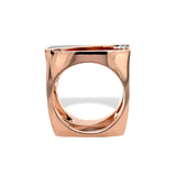 14k Rose Gold Custom Black Jade and Diamond Ring by Harry Roa Size 7.5 (#J7310)