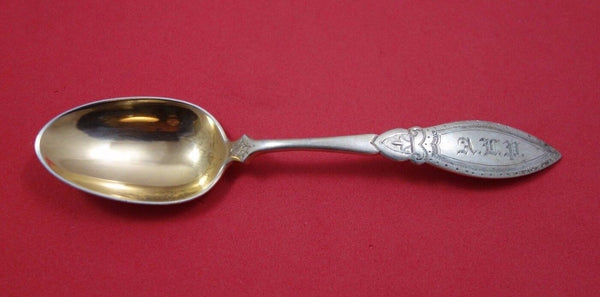 Vanderslice Coin Silver Coffee Spoon Bright-Cut Dated 1877 5 1/4"