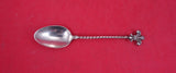 Shiebler Sterling Silver Demitasse Spoon w/ fleur de lis & twist handle  4 1/4"