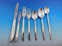 Silver Rhythm by International Sterling Silver Flatware Set Service 89 pcs New