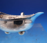 English Georgian Sterling Silver Sauce Boat Gadroon Rim Applied Handle (#7935)