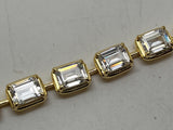 Anna Zuckerman Luxury Diamond-Coated CZ Link Tennis Bracelet 925 Silver New