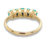 14k Yellow Gold Genuine Natural Turquoise 5-Stone Band Ring Size 6 (#J6800)