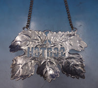 Sterling Silver Liquor Label "Scotch" Cast Leaf 2 1/8" x 1 1/2" (#6864)