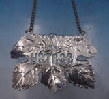 Sterling Silver Liquor Label "Scotch" Cast Leaf 2 1/8" x 1 1/2" (#6864)