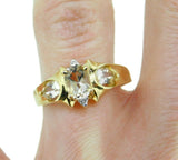 10k Yellow Gold 1ct Genuine Natural Precious Topaz Ring with Diamonds (#J684)