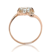 10k Rose Gold Victorian Genuine Natural Aquamarine Ring Size 5 Jewelry (#J6775)