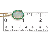 14k Yellow Gold 2.83 Carat Australian Genuine Opal Pendant w/ Emeralds (#J7450)