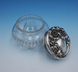 Wild Rose by Watson Sterling Silver and Glass Dresser Jar 3" Tall (#3265)
