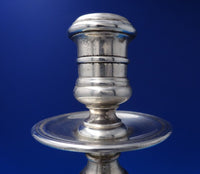 Kalo Sterling Silver Candlestick Pair Handwrought with Family Crest (#7177)