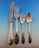English Antique Hammered R&B Sterling Silver Flatware Set Service 171 pcs Dinner