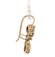 14k Yellow Gold Genuine Natural Opal Diamond Drop Earrings w/Lively Color #J7297