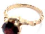 14k Yellow Gold 2.20 Carat Round Red Garnet Bamboo Setting Size 7. 25 (#J7407)