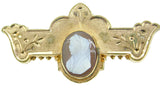 Gold Filled Victorian Genuine Natural Agate Stone Cameo Pin (#J1019)