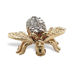 14k Yellow Gold .25cttw Genuine Natural Diamond Bee Fly Pin Jewelry (#J7549)